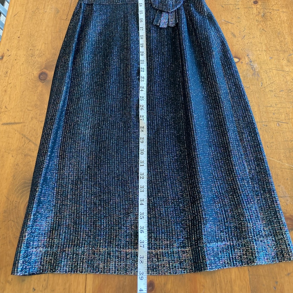 Vintage Black and Iridescent Fitted Cocktail Dress - Picture 7 of 14